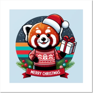 Christmas Red Panda Posters and Art